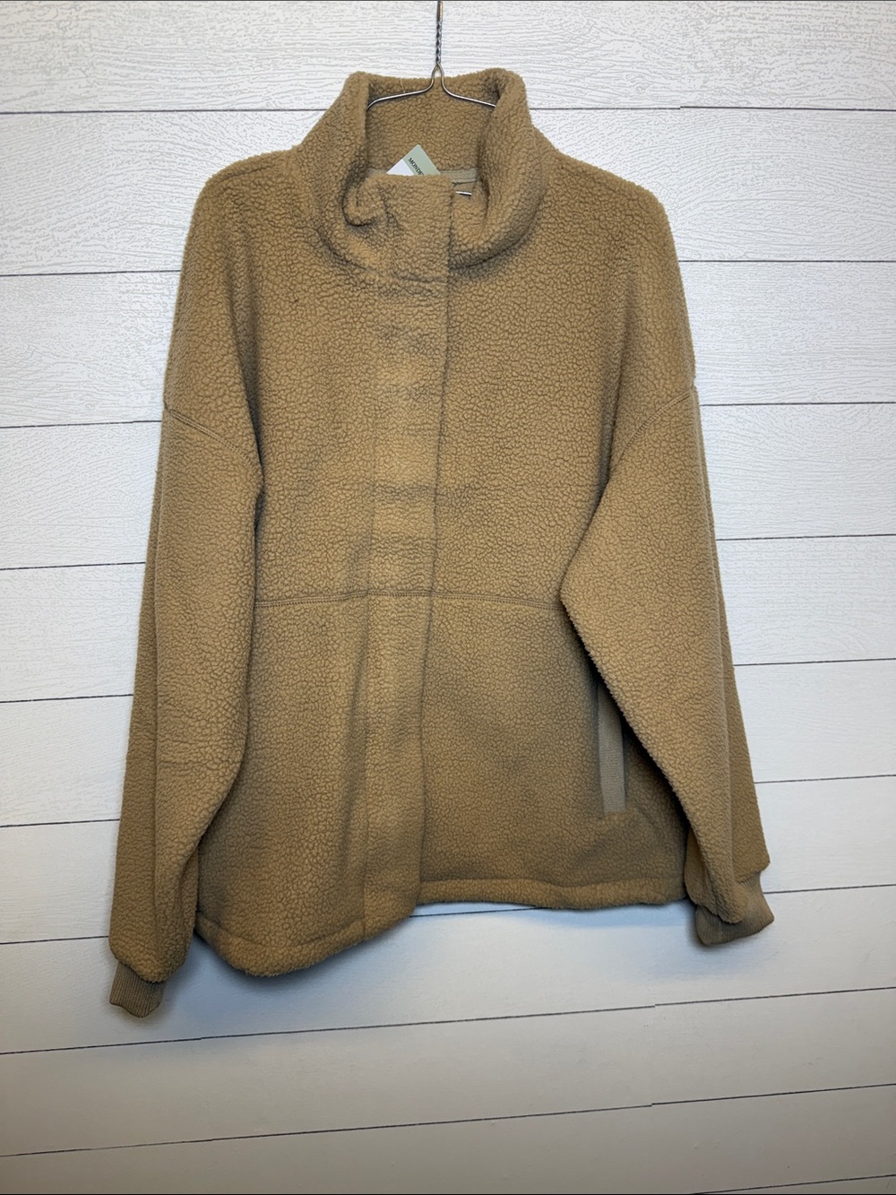 Mondetta Sherpa Full Zip Fleece Jacket Tan Women’s XXL NWT cozy warm